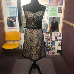 Champagne and black party/homecoming dress